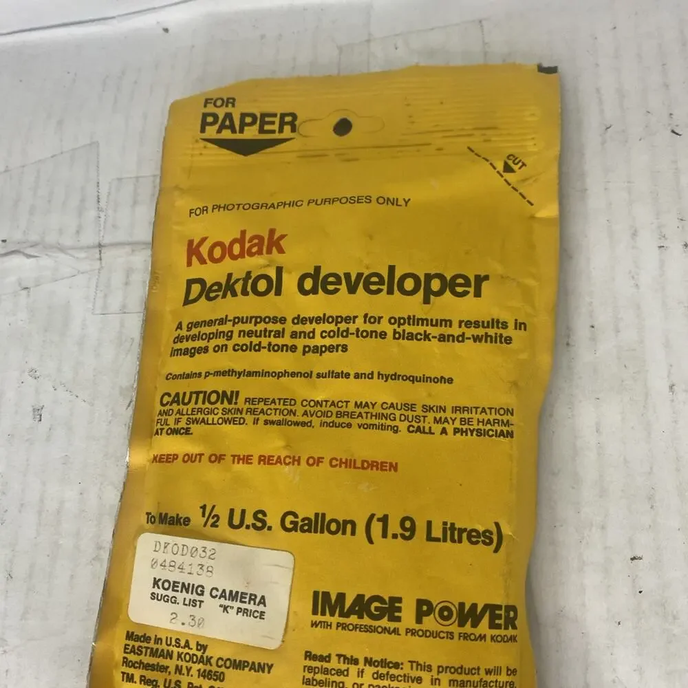 KODAK DEKTOL Developer CAT 146 4718 Makes 1/2 Gallon Weight 9 1/2 Oz New Sealed